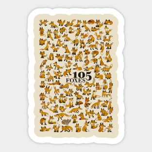 105 Foxes Sticker